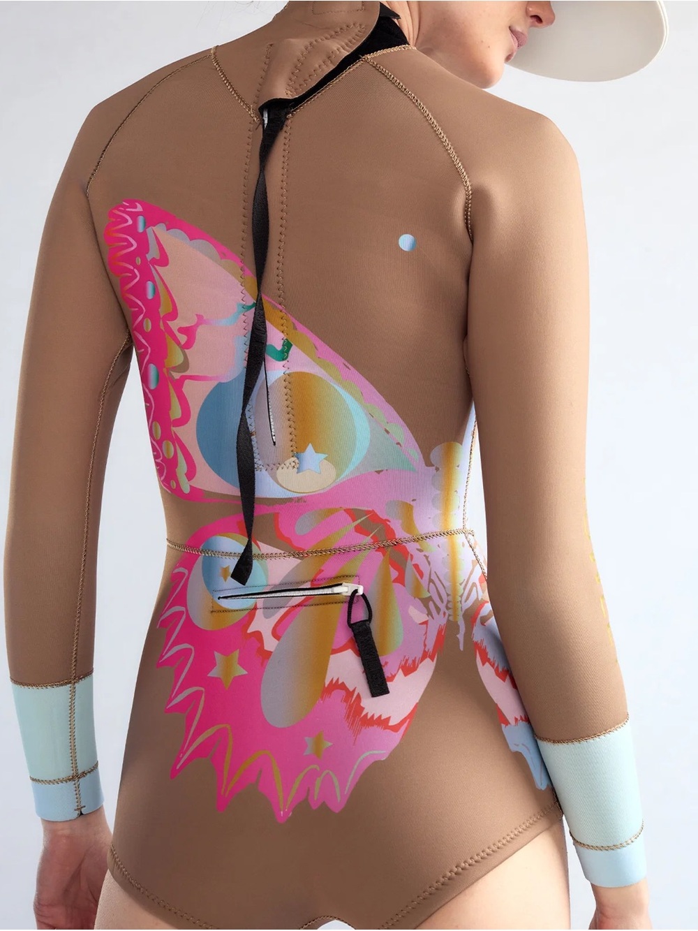 Cynthia Rowley Retired Butterfly Wetsuit Camel Size XS NWT - Picture 3 of 10